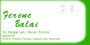 ferenc balai business card